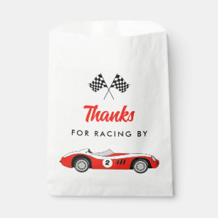 Two Fast Red Vintage Race Car Boy 2nd Birthday Favour Bags