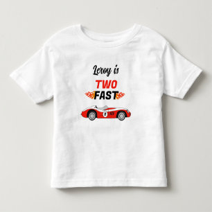 Two Fast Vintage Race Car Boy 2nd Birthday Toddler T-Shirt
