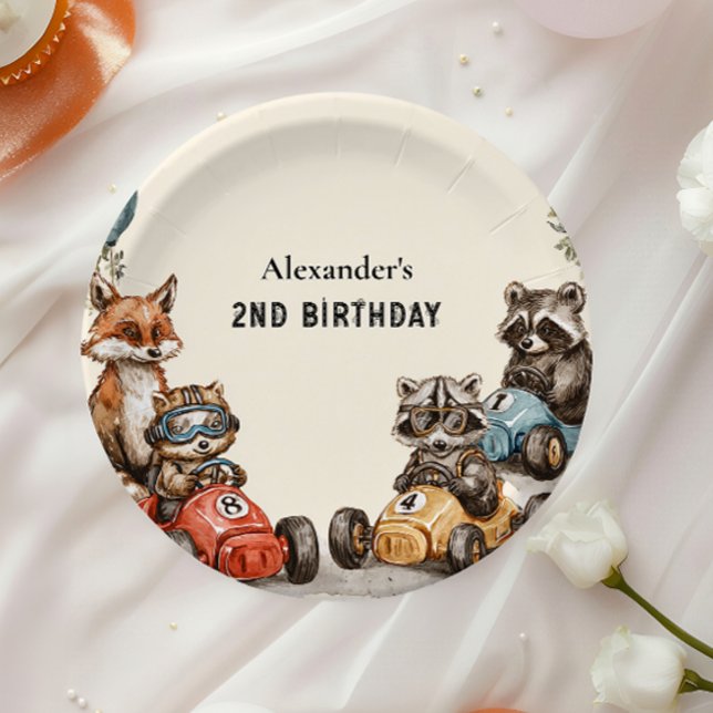 Two Fast Woodland Animals 2nd Birthday Paper Plate (Creator Uploaded)