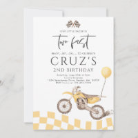 Two Fast Yellow Dirt Bike Boy 2nd Birthday Party