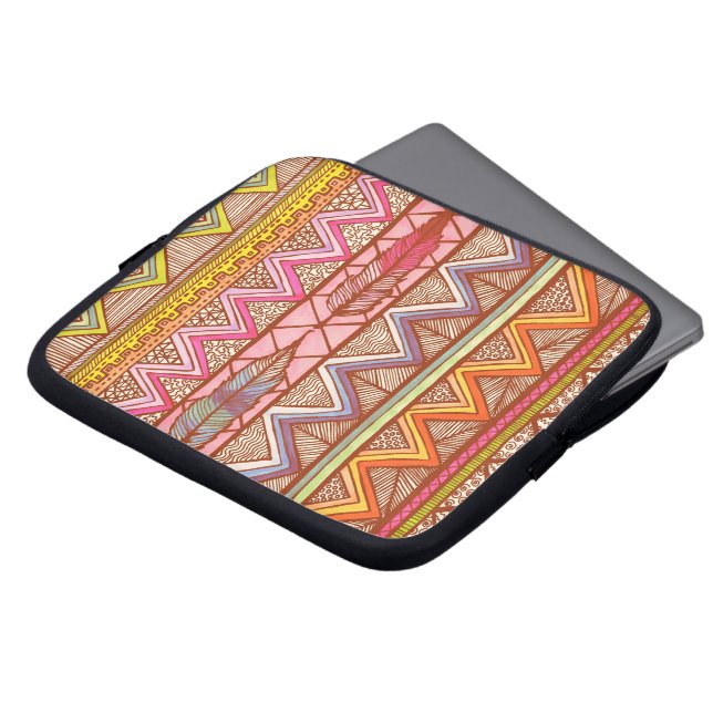 Two Feathers... Laptop Sleeve (Front Top)