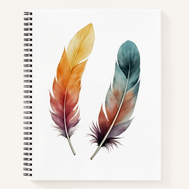 Two Feathers Spiral Notebook (Front)