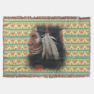 Two Feathers Throw Blanket