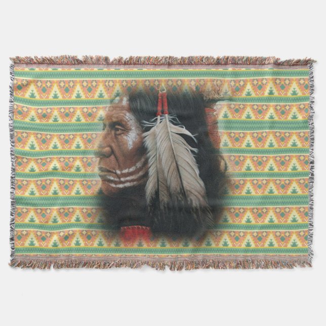 Two Feathers Throw Blanket (Front)