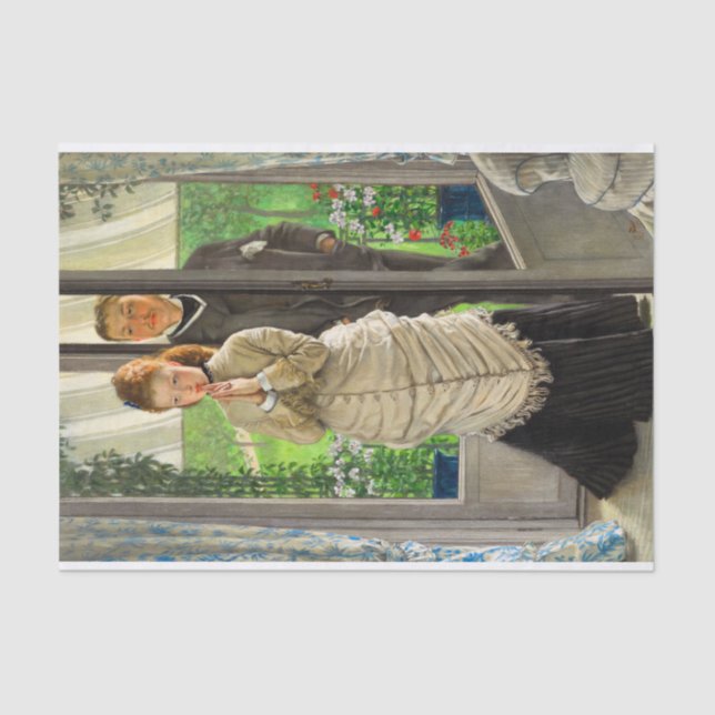 Two Figures at a Door, The Proposal by J. Tissot Tissue Paper (Front)