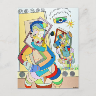 "Two Figures: O and Ru" by Ruchell Alexander Postcard