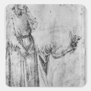 Two figures square sticker