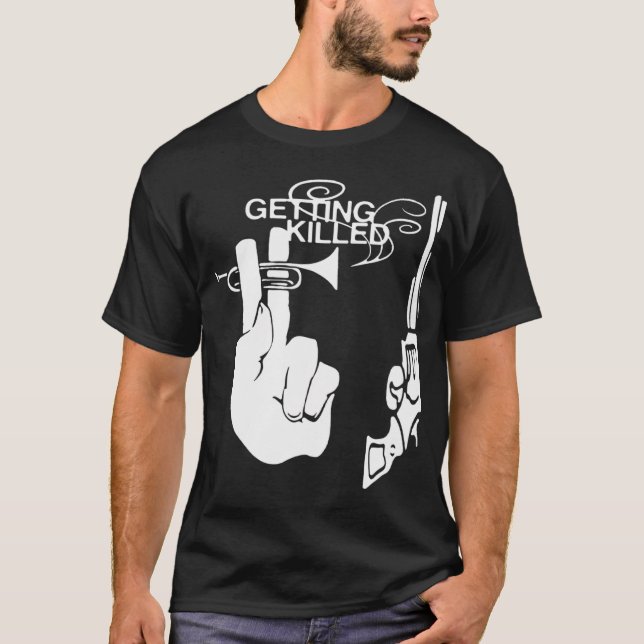 two finger pistol saxophone T-Shirt (Front)