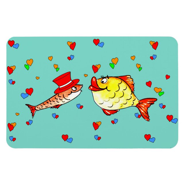 Two fish in love magnet (Horizontal)