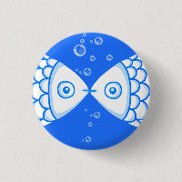 Two Fish Pisces Blue White Abstract Pattern