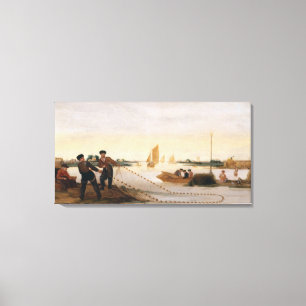 Two Fishermen Pulling in their Nets Canvas Print