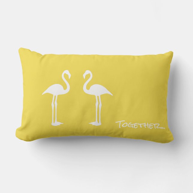 Two Flamingo Birds Together Throw Pillow (Front)