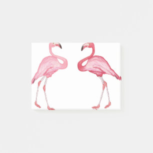 Two flamingo post-it notes
