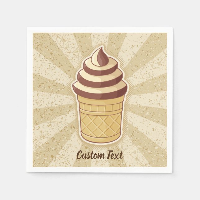 Two Flavours Ice Cream Cup Napkin (Front)