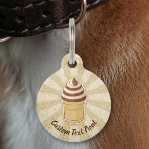 Two Flavours Ice Cream Cup Pet Tag