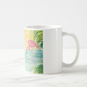 Two Florida Flamingos Watercolor Art Coffee Mug