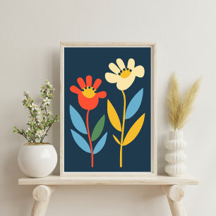 Two flowers Abstract Botanical Poster