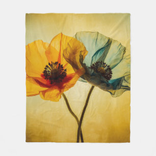 Two Flowers  Fleece Blanket