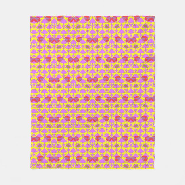 Two Flowers Roses Fleece Blanket (Front)