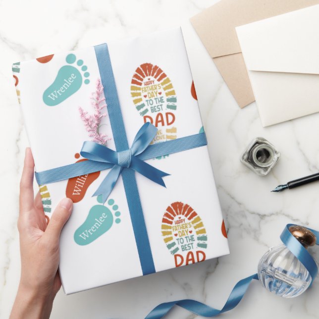 Two Footsteps Fatrhers Day Wrapping Paper (Gifting)