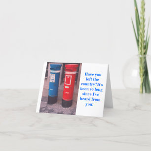 TWO (FOREIGN) MAILBOXES ON STREET CORNER CARD