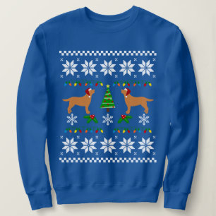 Two Fox Red Labradors Santa Christmas Pattern Sweatshirt