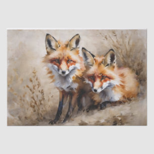Two Foxes Decoupage Tissue Paper