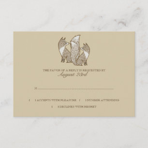Two Foxes Wedding Invitation rsvp