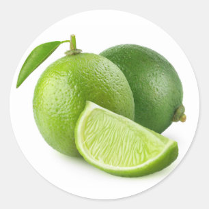 Two fresh limes classic round sticker