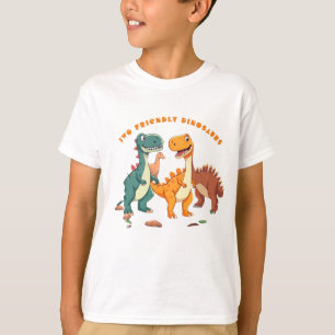 Two Friendly Cartoon Dinosaurs T-Shirt