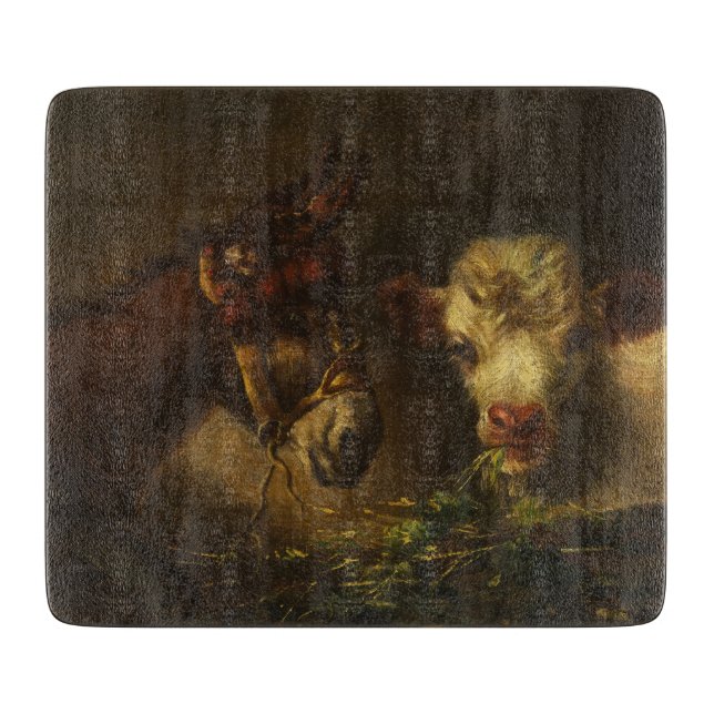 Two Friends (Donkey and Lamb) (Farm Animals) Cutting Board (Front)