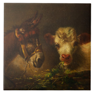 Two Friends (Donkey and Lamb) (Farm Animals) Tile