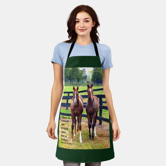 Two Friends with Proverbs 18:24 Apron (Worn)