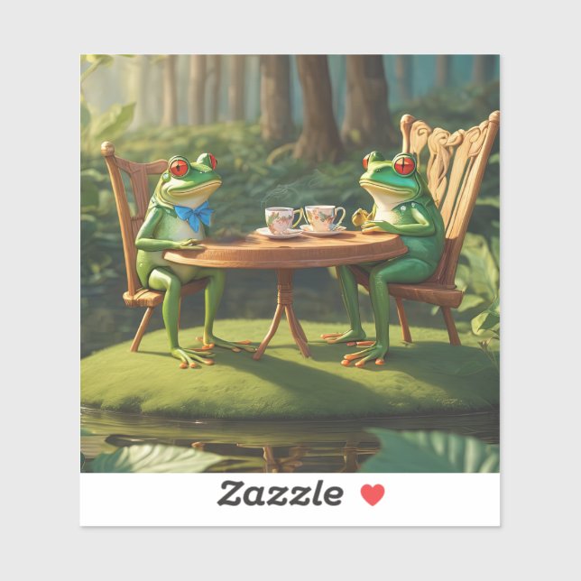 Two frogs having tea (Sheet)