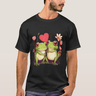 Two Frogs Valentines Day Love On Couple Frog  T-Shirt