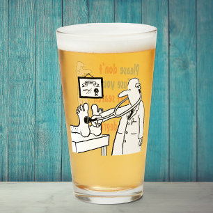 Two Funny Doctor and Medical Themed Cartoons. Glass