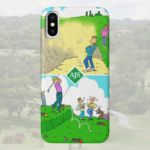 Two Funny Golfer Cartoons Case-Mate iPhone Case