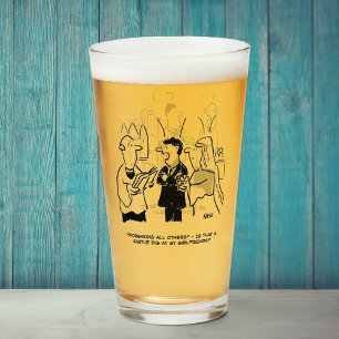 Two Funny Wedding & Marriage Cartoons on a Glass
