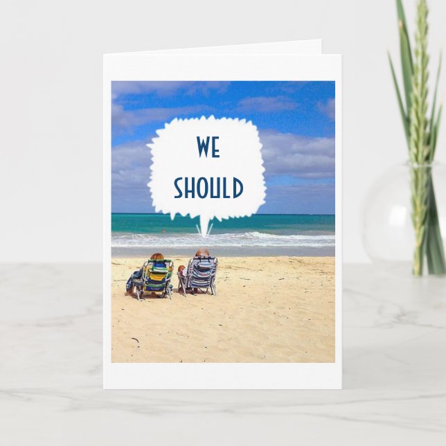 TWO GALS AT BEACH SAY 'HAPPY BIRTHDAY TO YOU' CARD (Front)