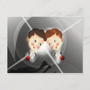 Two Gay Men Couple In Tuxedos Adorable Vintage Postcard