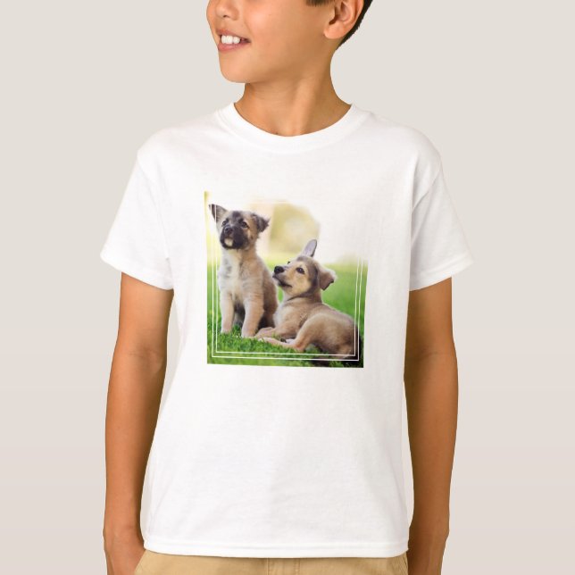 Two German Shepherd Puppies T-Shirt (Front)