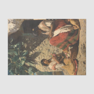 Two Gipsy Women Outside their Cottage, P.S. Krøyer Tissue Paper