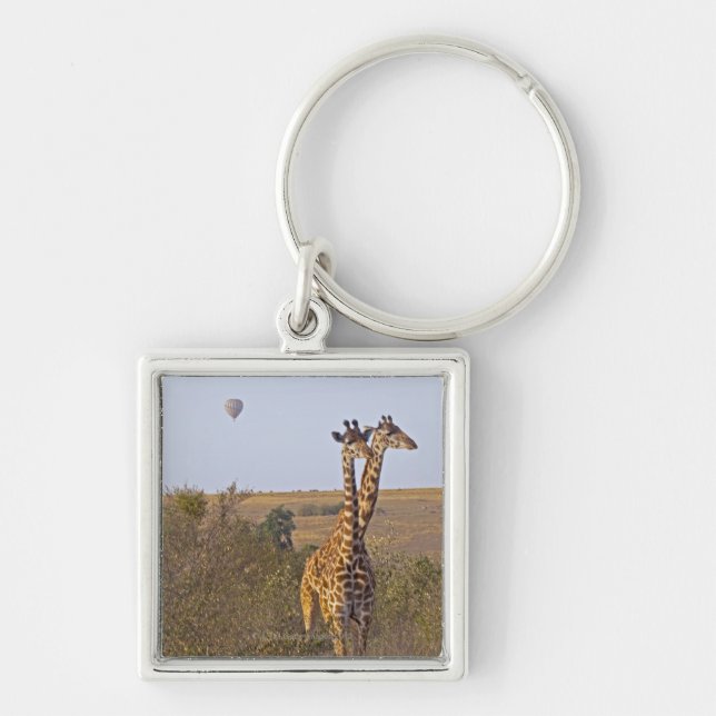 Two Giraffes (Giraffa camelopardalis), Masai Key Ring (Front)