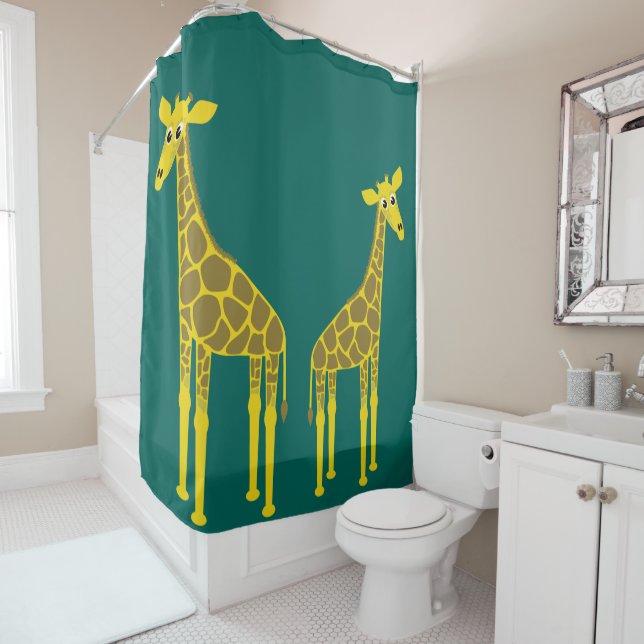 Two giraffes shower curtain (In Situ)