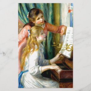Two Girls at the Piano - Pierre Auguste Renoir Stationery