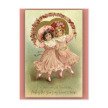 Two Girls Dancing Valentine Card