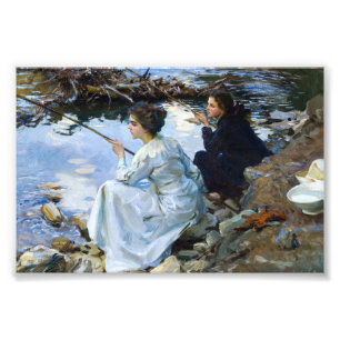 Two Girls Fishing by John Singer Sargent Photo Print
