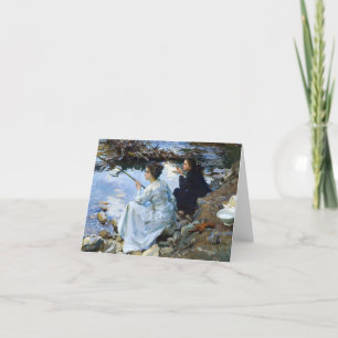 Two Girls Fishing by John Singer Sargent Thank You Card