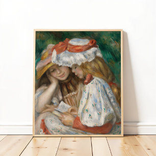 Two Girls Reading, Auguste Renoir Art Poster
