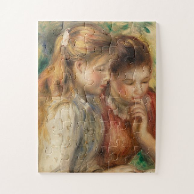 Two Girls Reading - Renoir Impressionist Painting Jigsaw Puzzle (Vertical)
